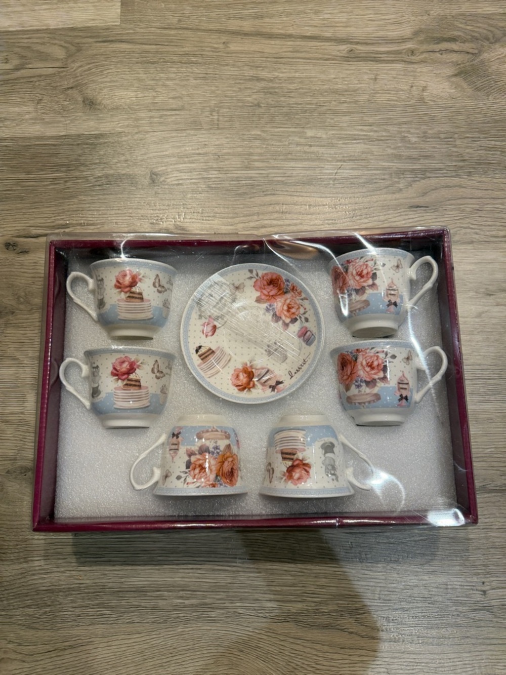 New Spring Floral Teacup & Saucer Set – Pastel Pastry & Flower Theme